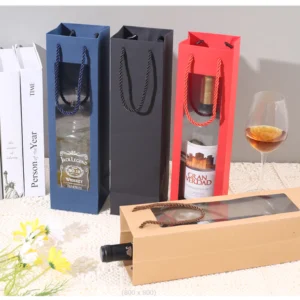 ถุงทรงยาวหน้าใส หูเชือก สำหรับใส่ดอกไม้และขวดไวน์