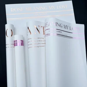 กระดาษห่อช่อดอกไม้สีขาวพิมพ์ลาย สไตล์เกาหลี กันน้ำ