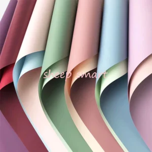 กระดาษห่อช่อดอกไม้กันน้ำ ขนาด 56x56 ซม. สีพื้นและทูโทน