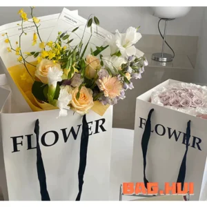 ถุงกระดาษ Flower ฐานกว้าง ขนาดใหญ่ สำหรับใส่ดอกไม้และตุ๊กตา