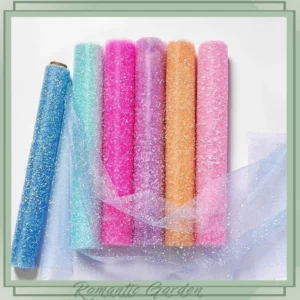 ผ้าก๊อซลายจุดหิมะ สำหรับงานห่อช่อดอกไม้และงาน DIY