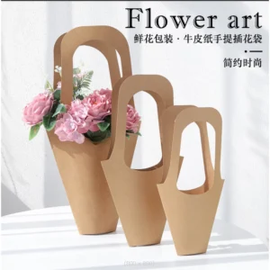 ถุงกระดาษใส่ดอกกุหลาบ พร้อมหูหิ้ว สำหรับวันวาเลนไทน์