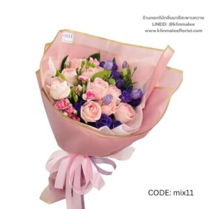 ช่อกุหลาบชมพูหวานละมุน