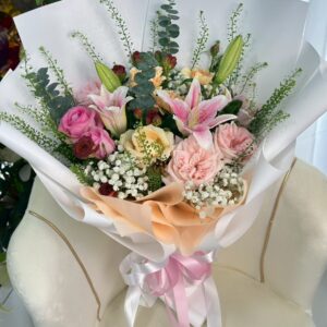 ช่อลิลลี่ชมพูหวานละมุน