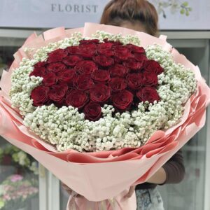 ช่อกุหลาบแดงจัดฟูพิเศษ